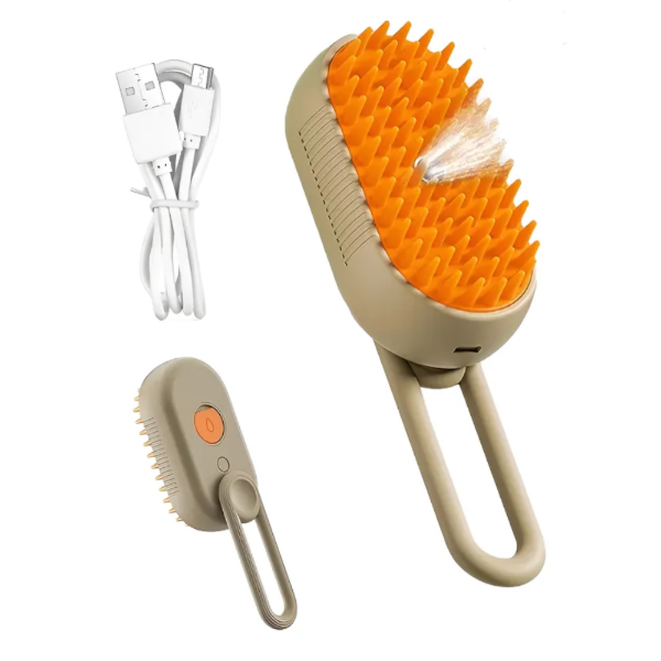Producto - Cepillo A Vapor Quita Pelos con Mango Masajeador Relax Perros Gatos