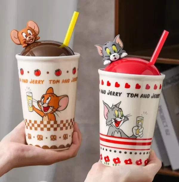 Producto - VASO DE CERAMICA C/ SORBETE TOM Y JERRY