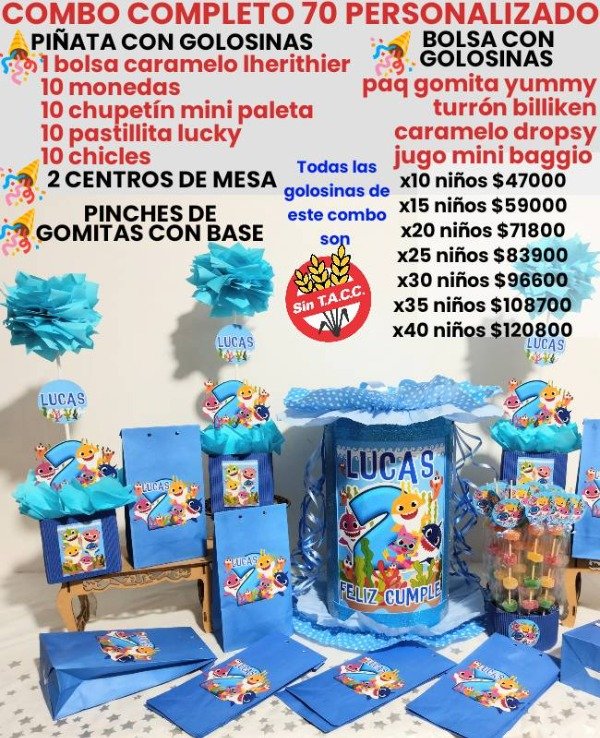 Producto - Combo cumpleaños 70 baby shark