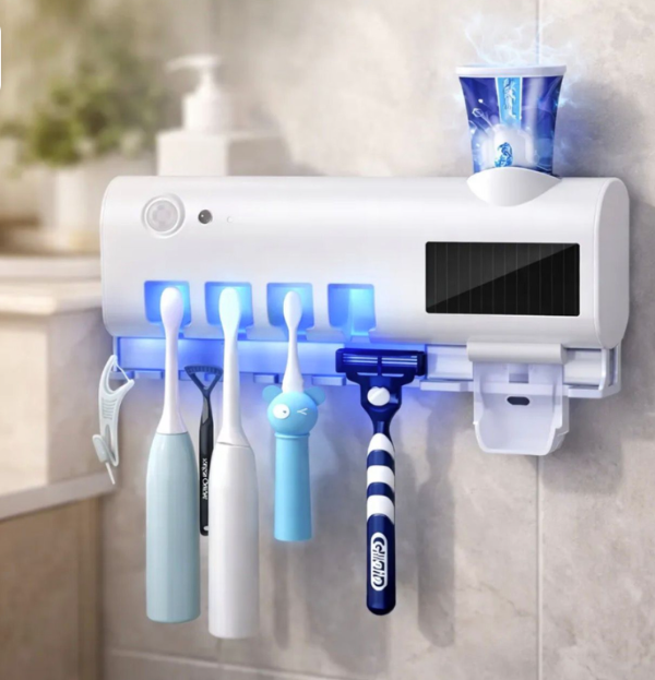 Producto - Porta Cepillos con Esterilizador UV y Dispenser de Pasta Dental