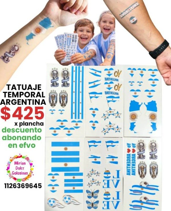 Producto - Tatuaje temporal argentina x plancha