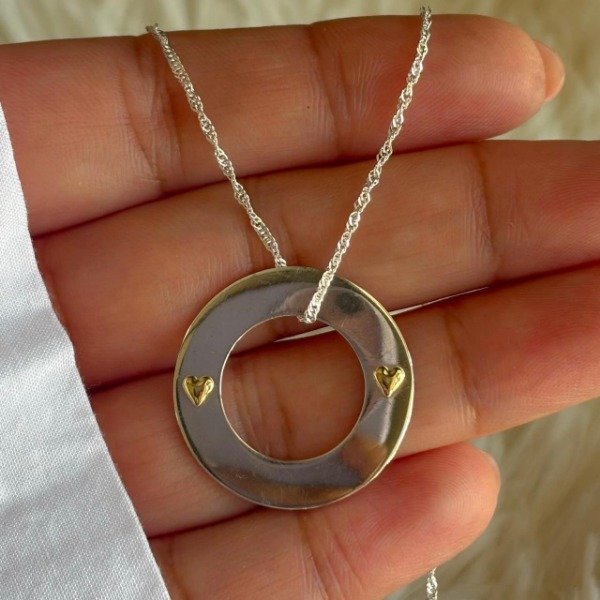 Producto - Dije argolla Rusa plata y oro (cod.749)