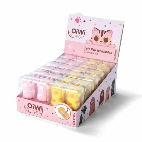 Producto - SACAPUNTAS HUELLITAS EN CAJA X UNIDAD COLORES SURTIDOS QIWI