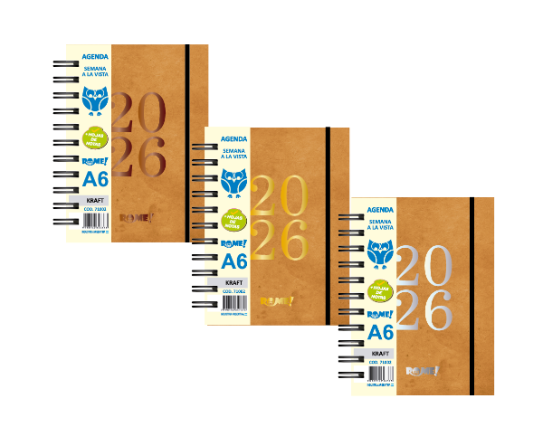 Producto - AGENDA A6 ROME SEMANA A LA VISTA - KRAFT