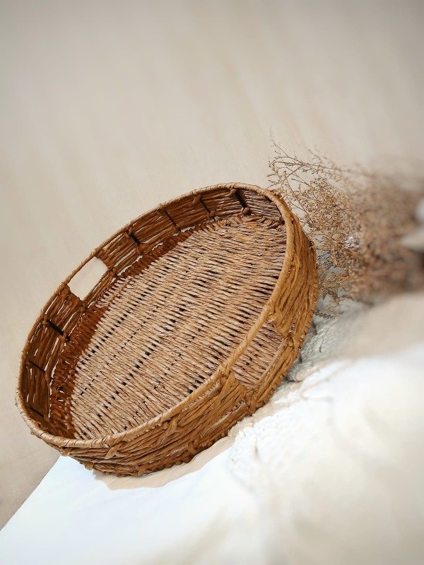 Producto - Bandeja hierro alambre e hilo kraft redonda