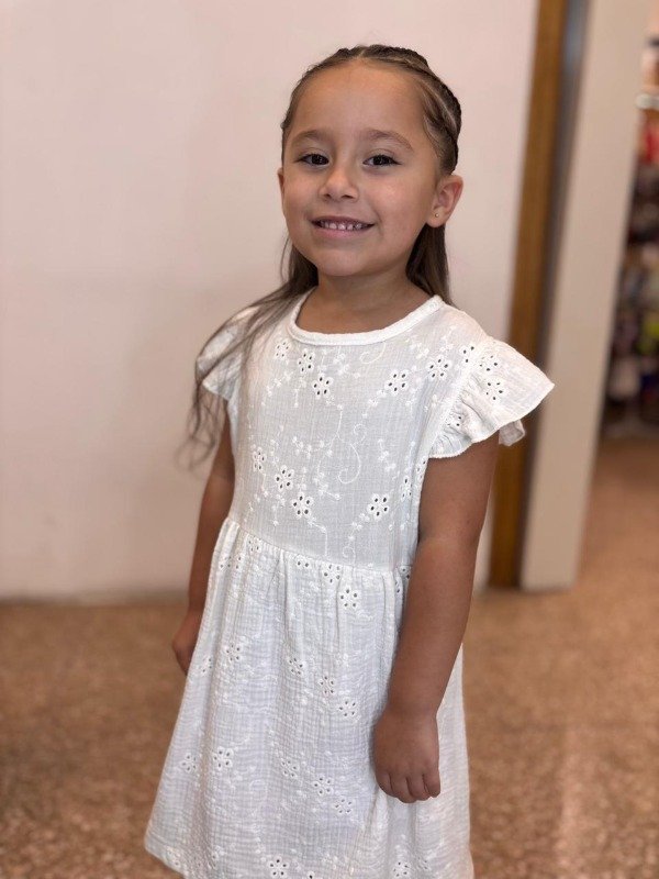 Producto - Vestido broderie blanco beba