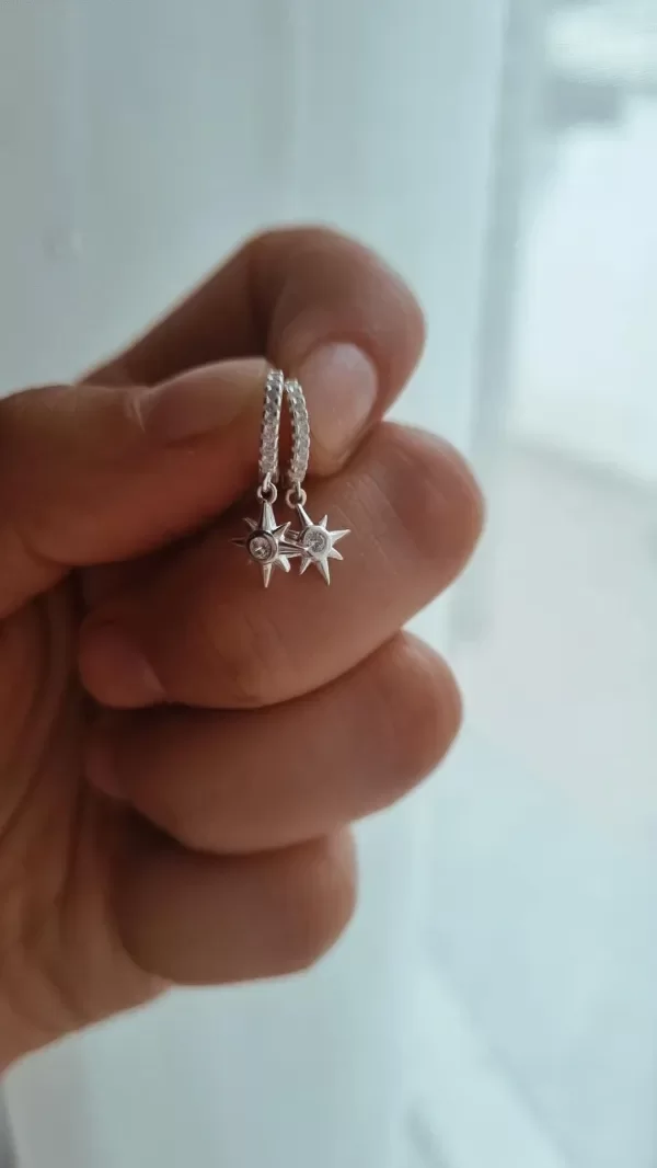 Producto - Aros destellos con cubic blancos