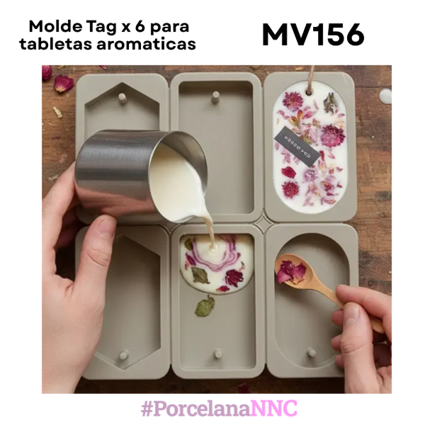 Producto - Molde Tag x 6 para tabletas aromaticas MV156