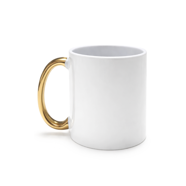 Producto - Taza cerámica sublimable importada manija dorada
