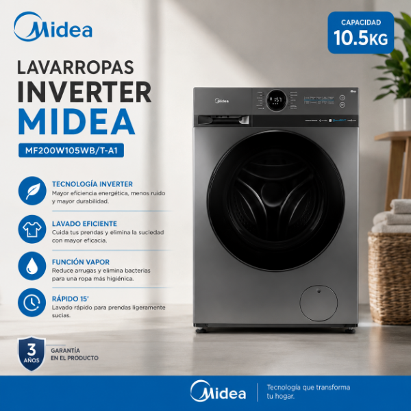 Producto - LAVARROPAS MIDEA 10.5 KG INVERTER