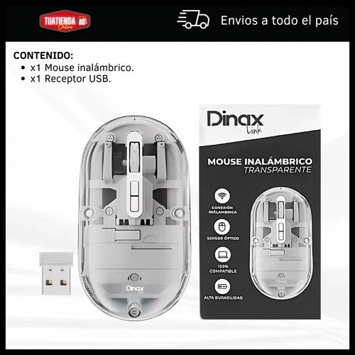 Producto - Mouse Inalámbrico Transparente Dpi Ajustable Sensor Óptico