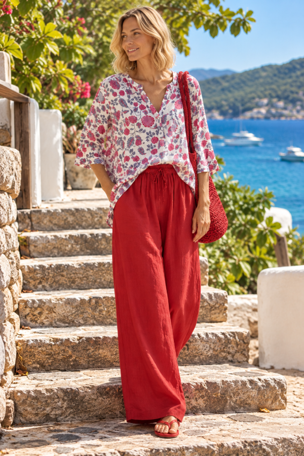 Producto - camisa estampada roja - 0