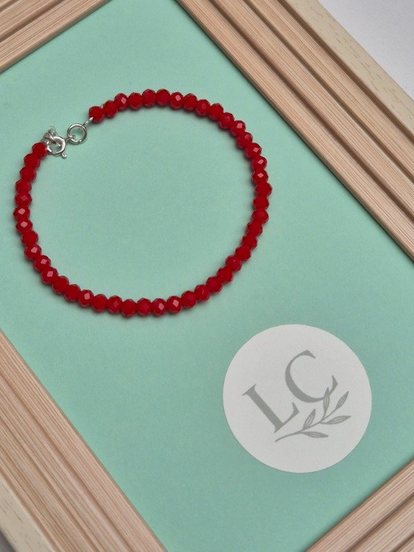 Producto - Pulsera Piedras Rojas Plata