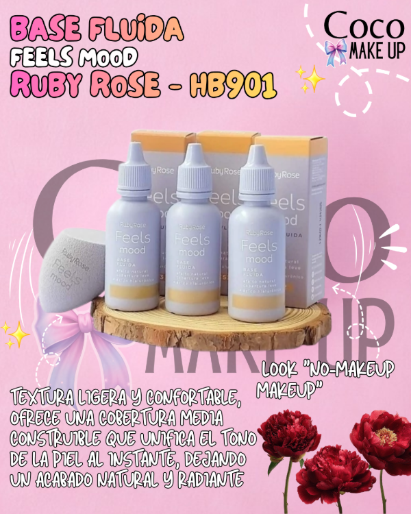 Producto - BASE FLUIDA FEELS MOOD - RUBY ROSE - HB-901