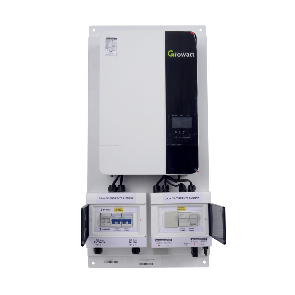 Producto - Kit completo Inversor-Regulador Growatt SPF 5000ES con Panel de protecciones