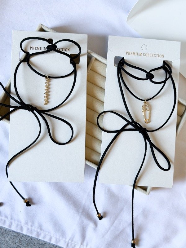 Producto - Choker dije dorado con stras 4-elegir modelo