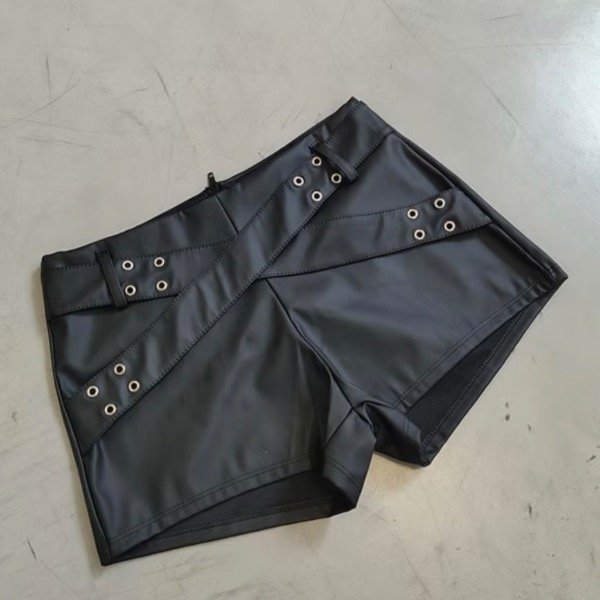 Producto - Short Cuerina Doble Cinto Ojalillo