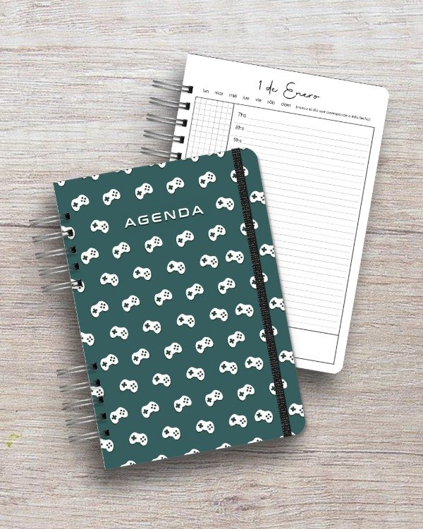 Producto - Agenda Perpetua A5 - 1 día por página - dis. joysticks