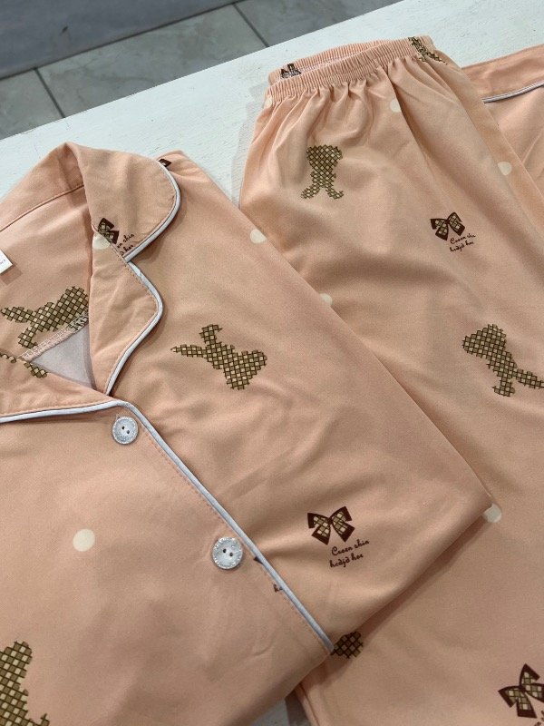 Producto - Pijama camisero moñitos durazno - 2