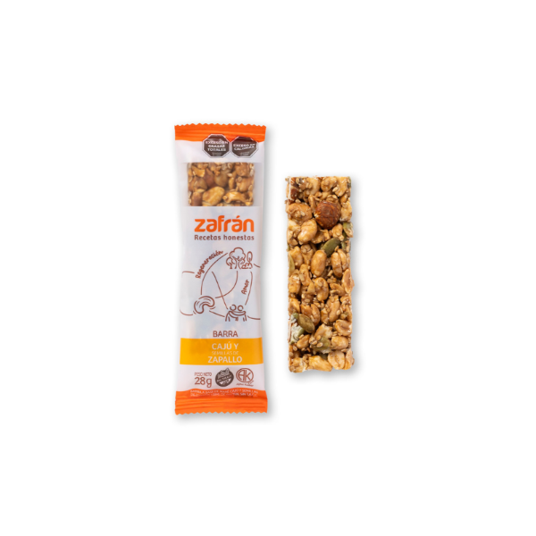 Producto - BARRITAS ZAFRAN CAJU Y ZAPALLO X 28 GRS (Caja x  12)