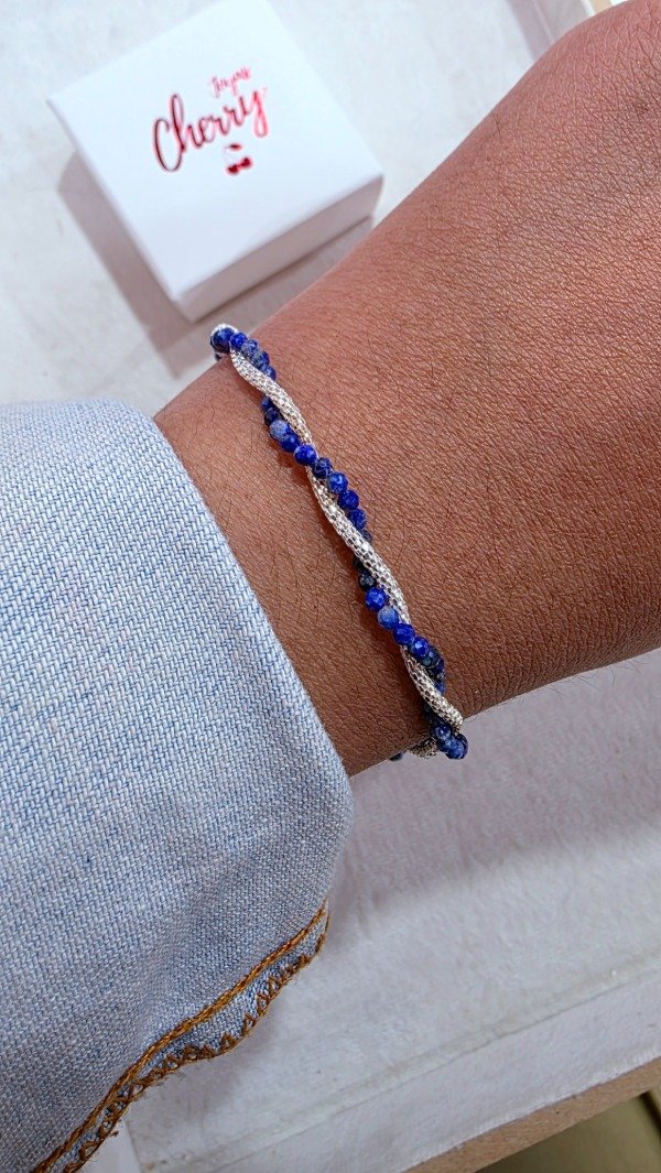 Producto - Pulsera doble cristal azul PL - 0