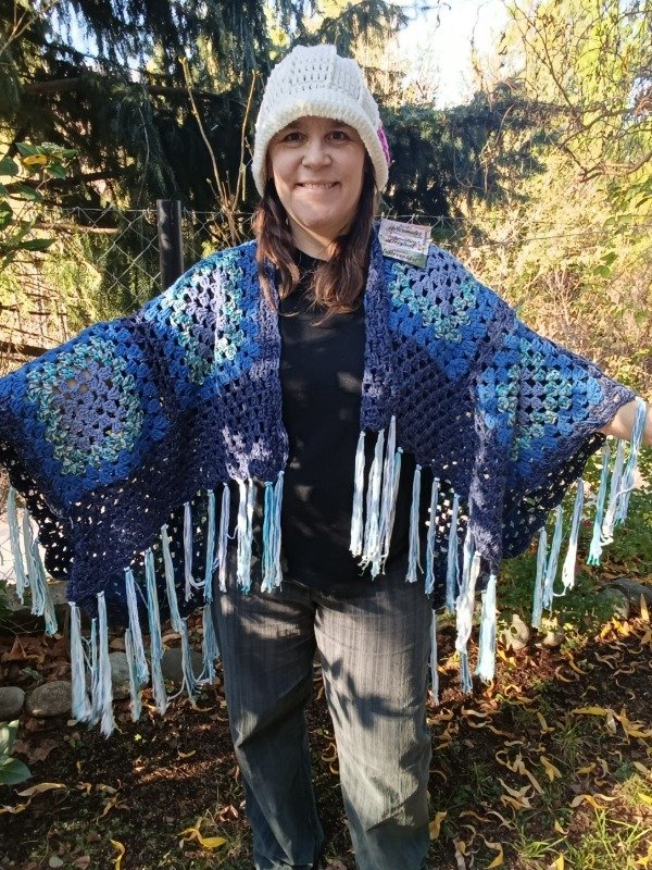 Producto - Poncho tonos azules