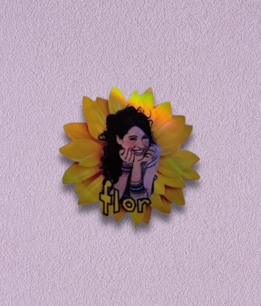 Producto - STICKER HOLOGRÁFICO FLORICIENTA - girasol