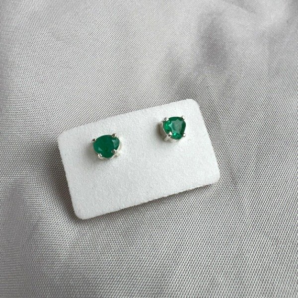 Producto - AROS PERNOS ESMERALDA FACETADA