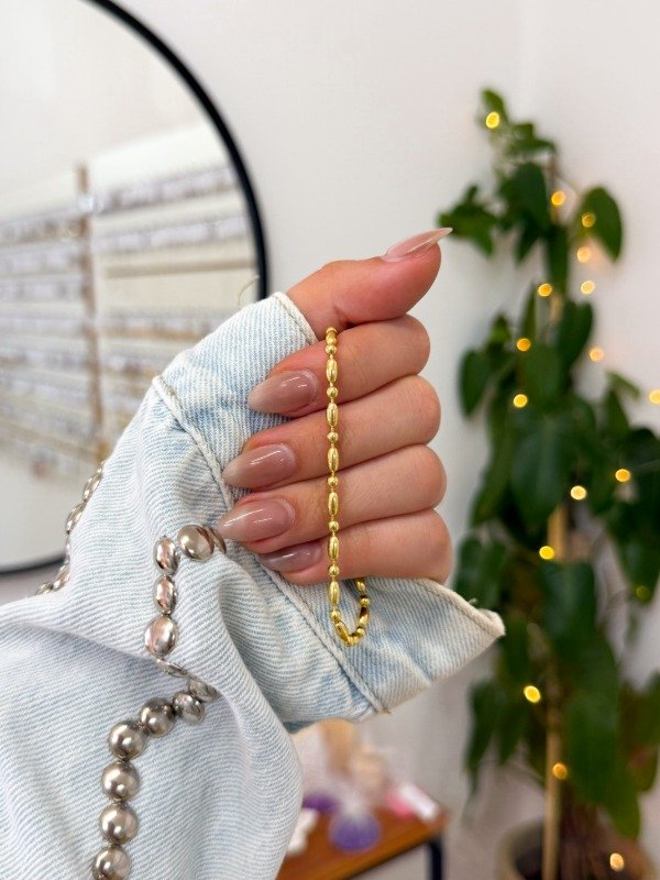 Producto - Pulsera acero dorado infladitos