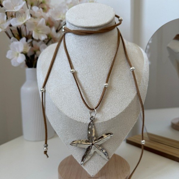 Producto - Collar Lazo de Gamuza Mar Beige