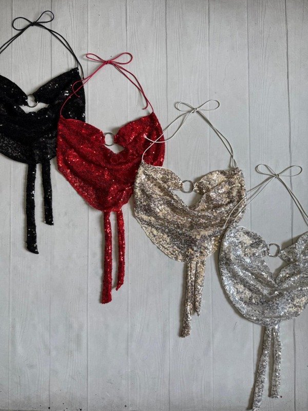 Producto - [5594] Top corpiño buche con aro/ infinito lentejuelas vivorita