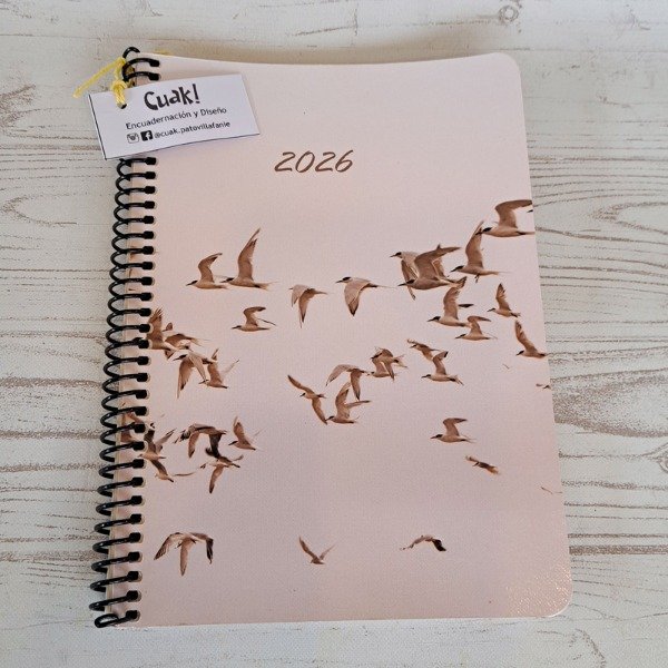 Producto - Planificador mensual 2026 Pájaros volando , tapa blanda