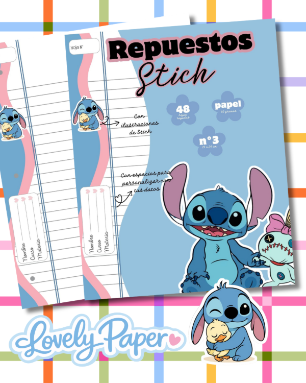 Producto - REPUESTO HOJAS N3 STITCH X48