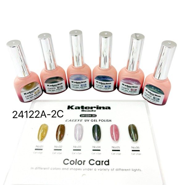 Producto - Esmalte semi permanente efecto ojo de gato x6 katerina 24122A-2C