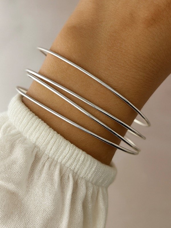 Producto - SET 3 ESCLAVAS PLATEADAS FINAS 3312