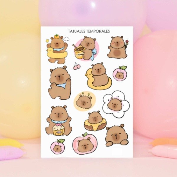 Producto - Tatuajes Temporales "Capybara mod. 3"