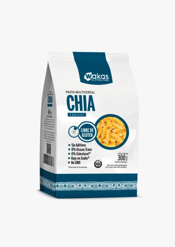 Producto - PASTA MULTICEREAL CON CHIA FUSILLI WAKAS SIN TACC