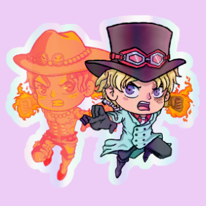 Producto - Stickers Holograficos - One Piece - Sabo y Ace