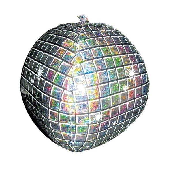 Producto - Globo esfera metalizada bola de boliche 3D 22" color plateada holografica x10un