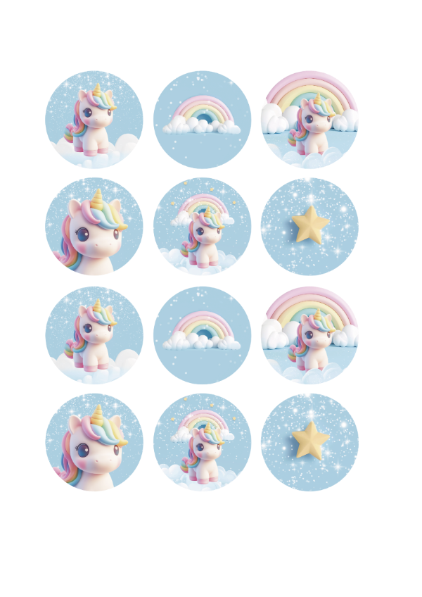 Producto - STICKERS UNICORNIO PASTEL X 12