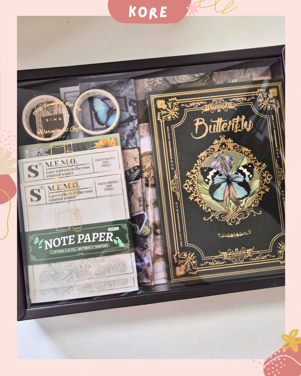 Producto - CAJA KIT DE PAPELERIA mariposa