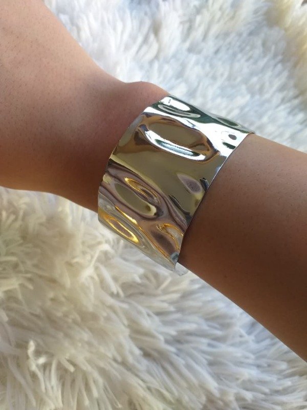 Producto - Pulsera Ancha Ondulada Acero