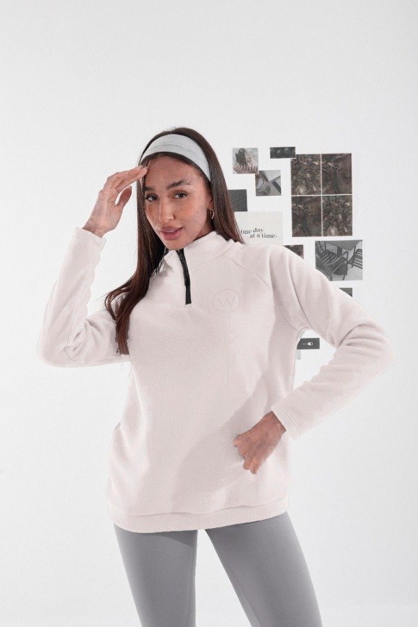 Producto - BUZO POLAR MEDIO CIERRE TIZA