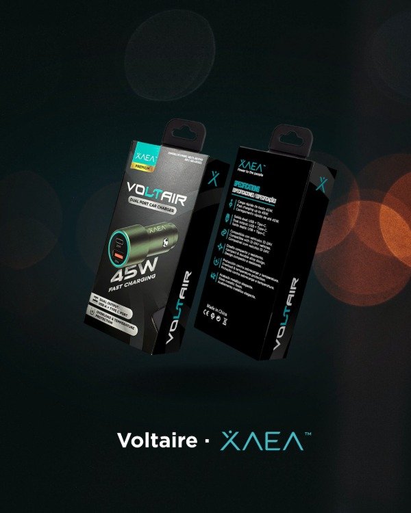 Producto - Cargador Cel Auto Xaea Voltair usb-A y usb-c 45W - 1