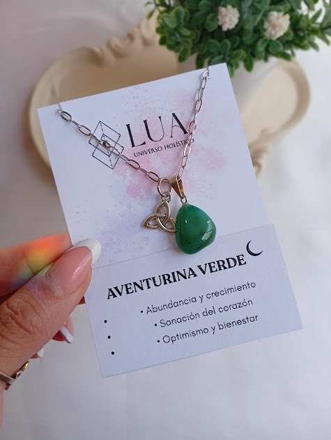 Producto - Collar piedra aventurina verde - Acero quirúrgico