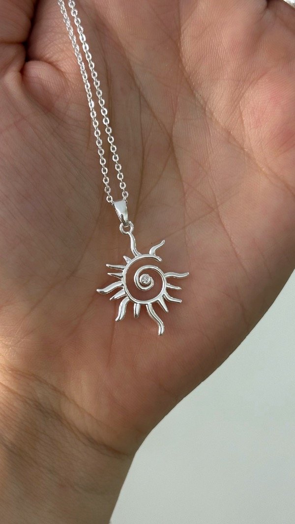 Producto - Conjunto dije sol irreg 45 a 50cm ACERO BLANCO