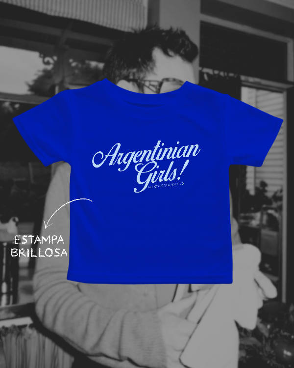 Producto - Arg girl GLITTER- baby tee azul