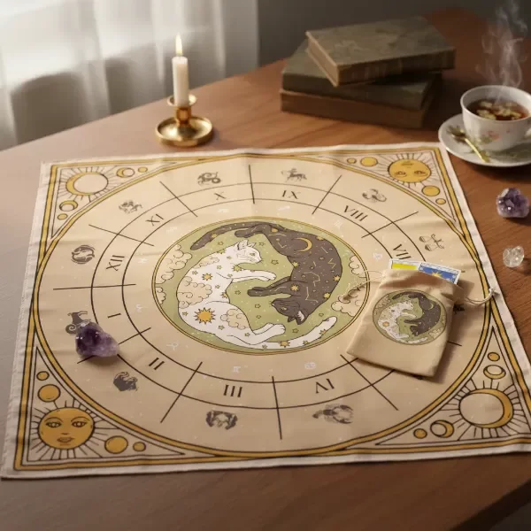 Producto - Paño tarot #32 Gatos ying yang