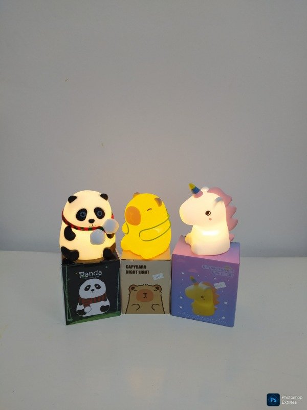 Producto - Lámpara velador panda/unicornio/capibara de silicona hace varios colores - 3