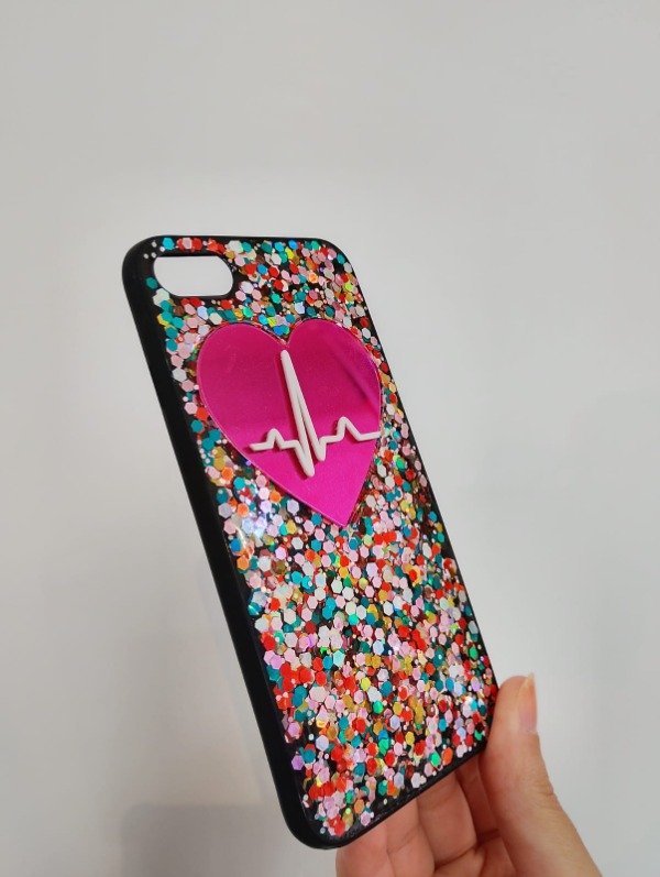 Producto - Funda Corazon Brillos